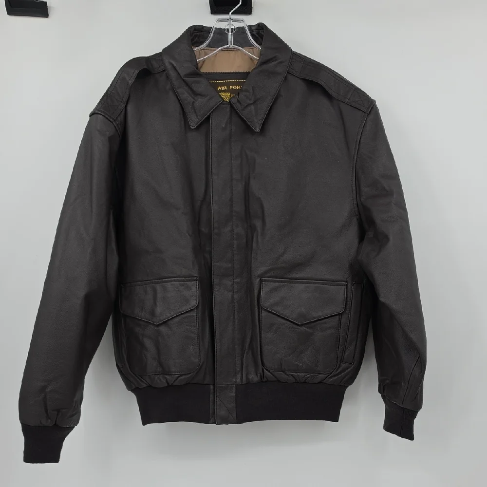 Air Force Men's Deep Brown Bomber Jacket Size L
